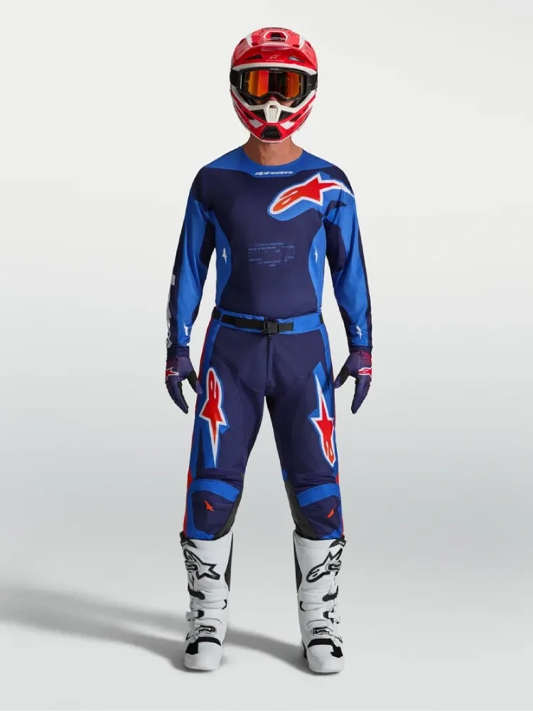 Bluza cross Alpinestars MX Racer Hunt niebiesko-czerwona