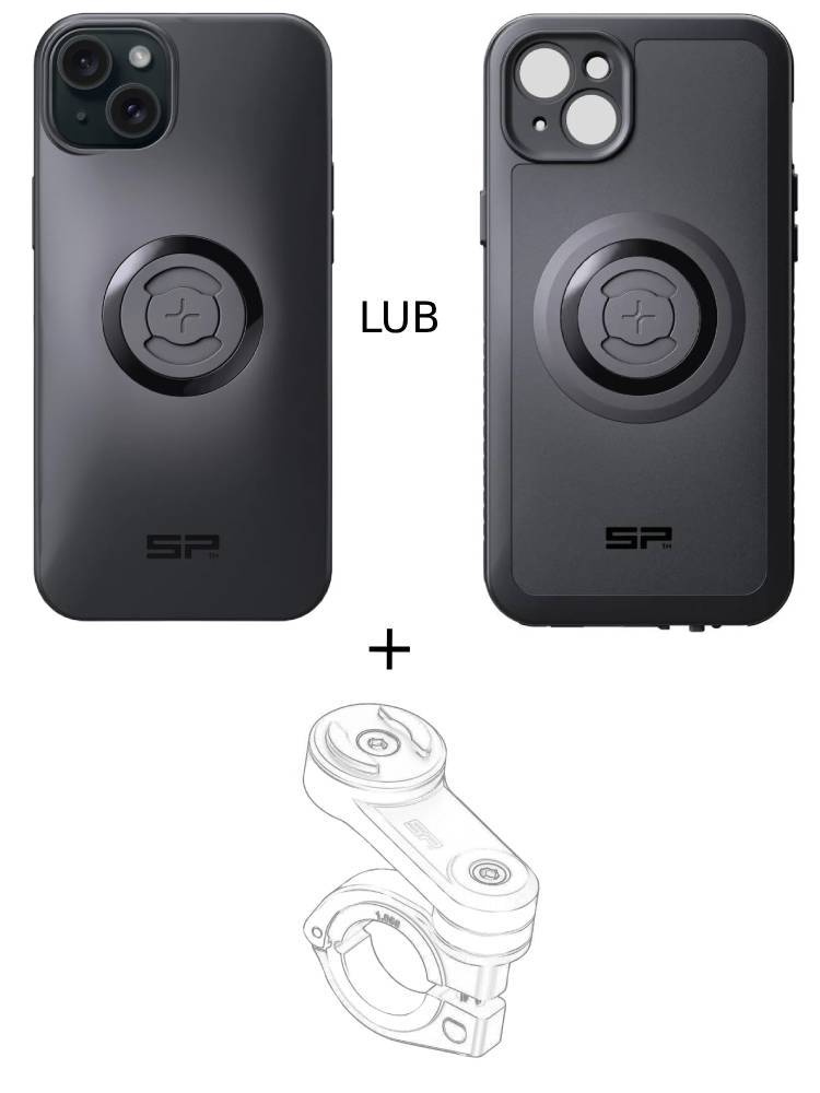 Zestaw na motocykl: etui na telefon iPhone 15 Plus + mocowanie SP Connect