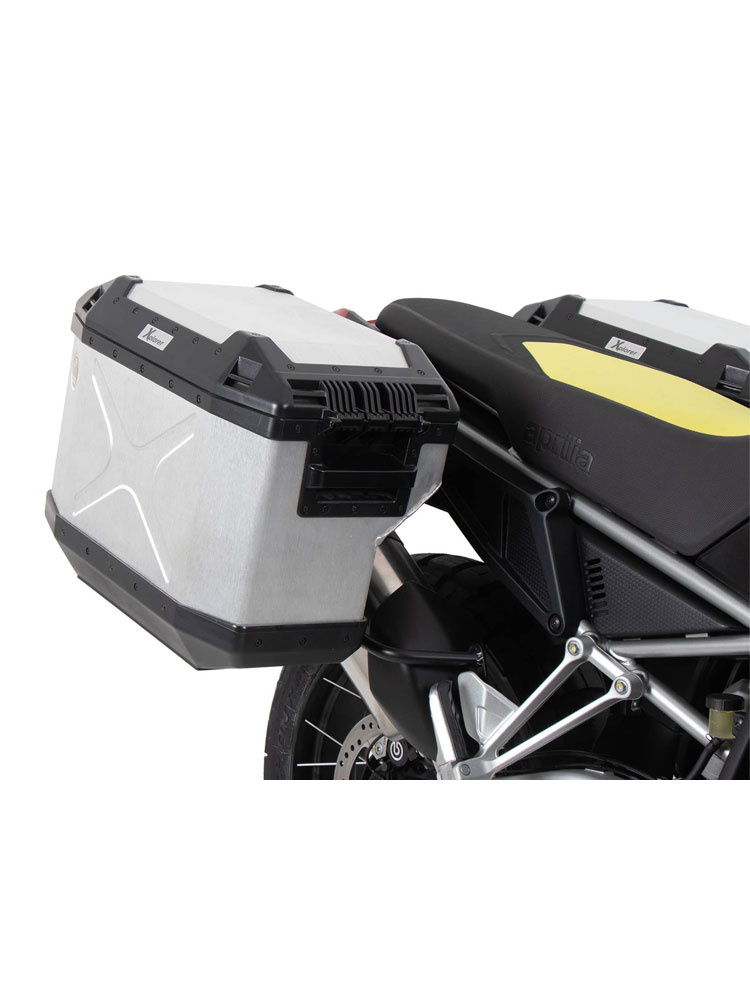 Zestaw: kufry boczne + stelaże Hepco&Becker Xplorer Cutout do Aprilia Tuareg 660 (22-24) srebrne
