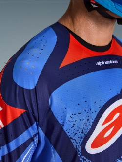 Bluza cross Alpinestars MX Techstar Nomur niebiesko-pomarańczowa