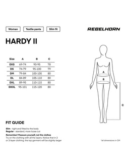 Spodnie motocyklowe damskie tekstylne Rebelhorn Hardy II czarne