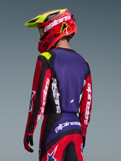Bluza cross Alpinestars MX Fluid Grid czarno-czerwono-fioletowa