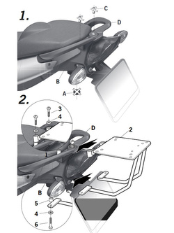 Stelaż Shad pod kufer centralny BMW F800S (07-15), F 800 R (09-15)