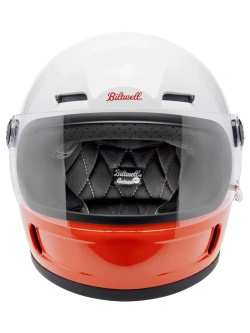 Kask integralny Biltwell Gringo SV biało-pomarańczowo-żółty