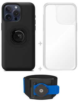 Zestaw do biegania: etui MAG na telefon iPhone 15 Pro Max (magnetyczne) + wodoodporny pokrowiec MAG + opaska sportowa Quad Lock