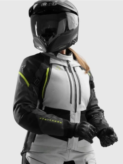 Kurtka motocyklowa damska tekstylna Rebelhorn Hardy 3.0 czarno-szaro-żółta