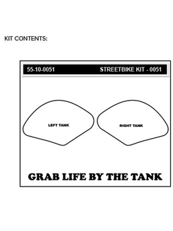Pady boczne na zbiornik paliwa Stompgrip Street Bike Volcano BMW R 1200 GS (03-12)/ Adventure (06-13), Suzuki SV 1000 (03-07)/ SV 650 (00-09)/ S (04-15) czarne