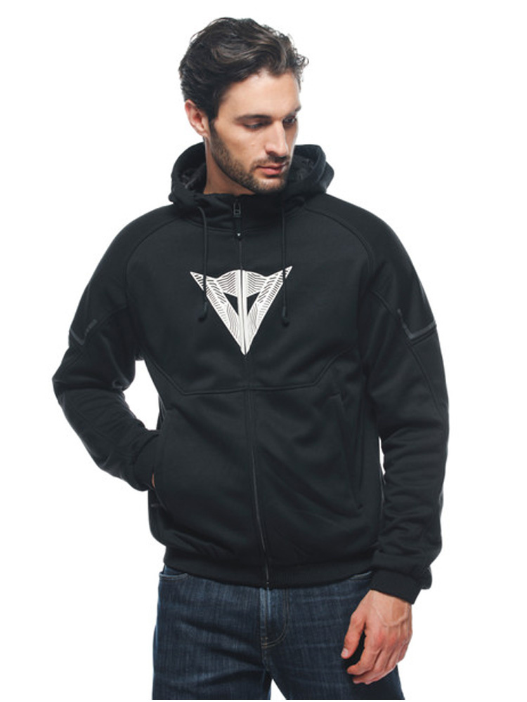 Bluza motocyklowa z kapturem Dainese Daemon-X Safety zapinana na zamek, czarno-biała