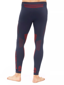 Legginsy termoaktywne Brubeck Dry niebiesko-czerwone