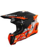 Kask enduro Airoh Twist 3 Dirt czarno-szaro-pomarańczowy matowy