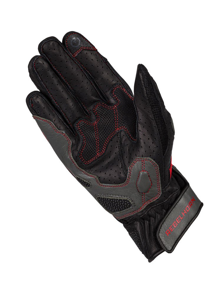 Rękawice motocyklowe damskie Rebelhorn Flux II czarno-fluo czerwone