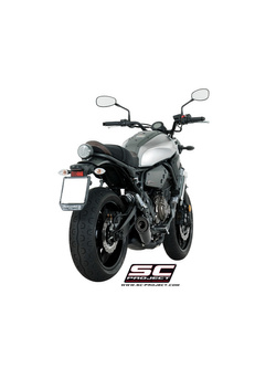 Pełny układ wydechowy 2-1, SC-Project S1 Titanium + Carbon [Czarny mat] - Yamaha XSR 700 [16-20]