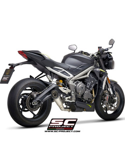Tłumik SLIP-ON S1 Titanium z karbonową końcówką SC-Project do Triumph Street Triple 765 S/R/RS (2020)