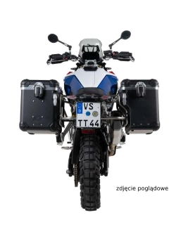Zestaw: kufry boczne czarne Zega Evo X + stelaże czarne Touratech BMW F 900 GS (24-) [poj.: 45+45l]