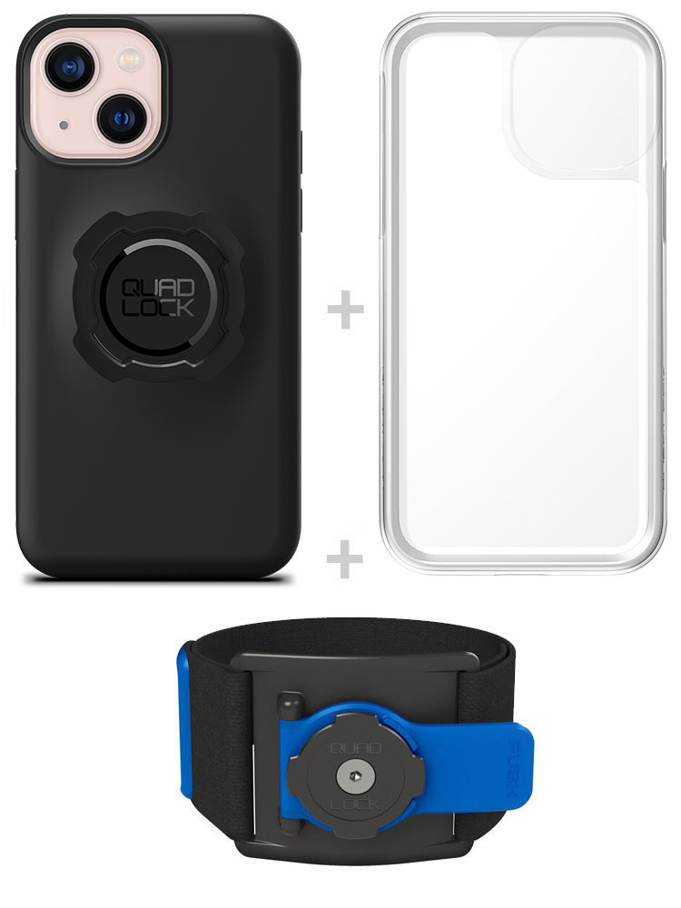 Zestaw do biegania: etui na telefon iPhone 13 mini + wodoodporny pokrowiec + opaska sportowa Quad Lock