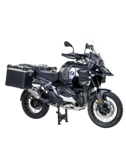 Zestaw: kufry boczne z anodowanego aluminium czarne "And-Black" Zega Evo + stelaże srebrne Touratech BMW R 1300 GS Adventure (24-) [45+45l]
