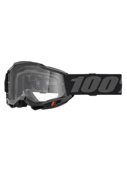 Gogle motocyklowe 100% Accuri 2 z przezroczystą szybką, czarno-szare