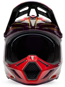 Kask enduro Fox V3 Rs Canvas czarno-czerwono-fioletowy