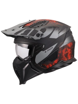 Kask modułowy LS2 OF606 Drifter Gas szaro-czerwony