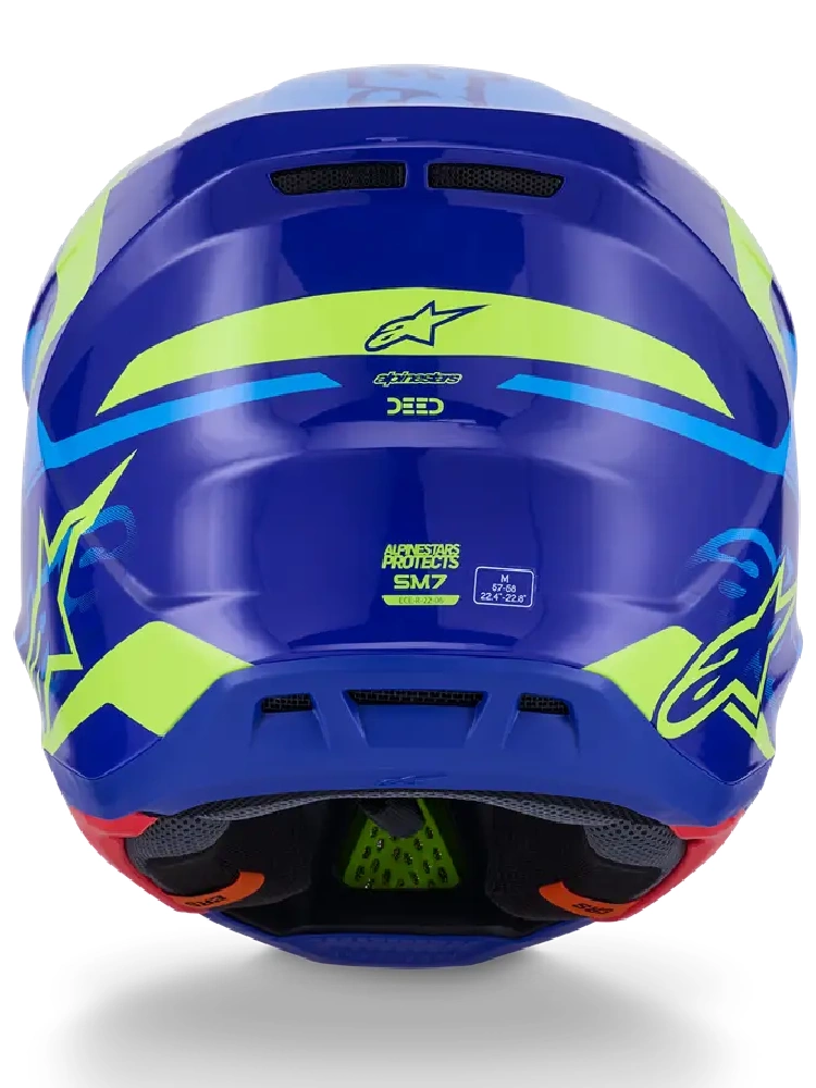 Kask enduro Alpinestars SM7 Deed niebieski-fluo połysk