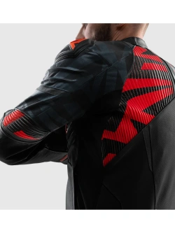 Kurtka motocyklowa skórzana Rebelhorn Vandal 2 czarno-szaro-czerwona