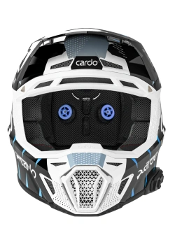 Kask enduro Cardo Venture czarno-biało-niebieski