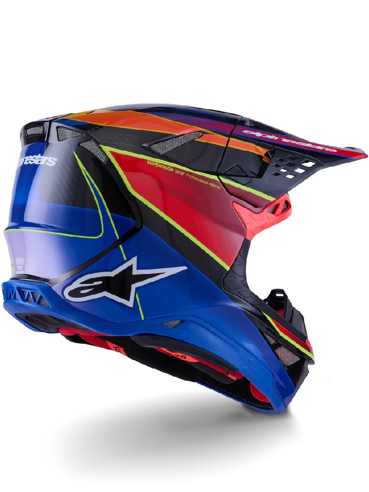 Kask enduro Alpinestars MX Supertech M10 Era niebiesko-czerwony-fluo
