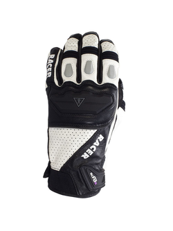 Rękawice motocyklowe Racer Guide białe