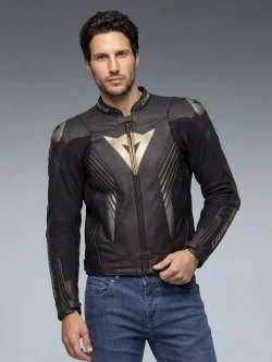 Kurtka motocyklowa skórzana Dainese Super Speed 5 czarno-złota