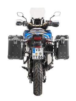 Zestaw: kufry boczne z anodowanego aluminium czarne "And-Black" Zega Evo + stelaże czarne Touratech Honda CRF1000L Africa Twin (18-22) / CRF1000L Adventure Sports (31+38L)