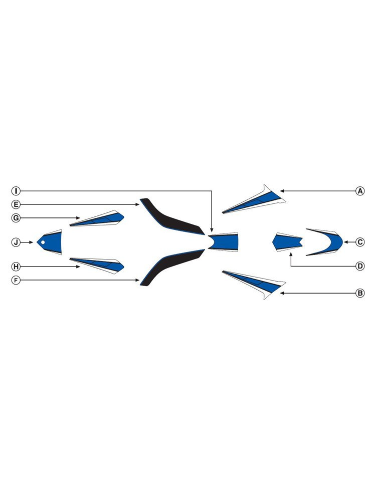 Zestaw naklejek PUIG do Yamaha T-Max 530 12-15 (niebieskie)
