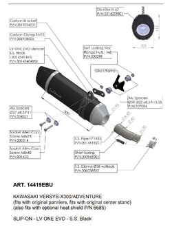 Tłumik motocyklowy LeoVince LV ONE EVO Kawasaki Versys-X 300 (17-22) czarny [stal nierdzewna]