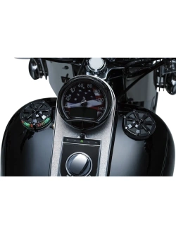 Miernik poziomu paliwa i ładowania akumulatora z diodami LED Kuryakyn Alley Cat czarny