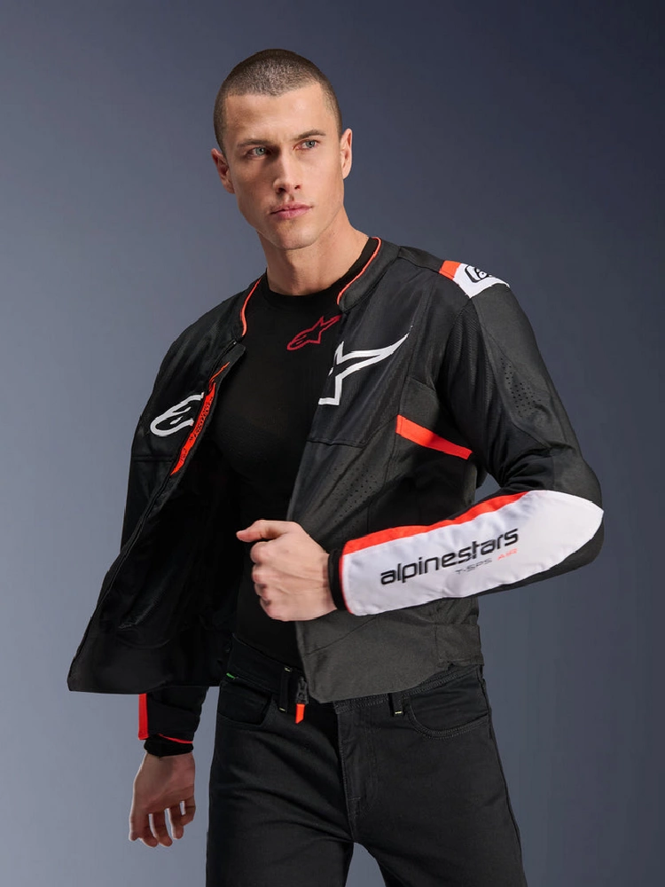 Kurtka motocyklowa tekstylna Alpinestars T-SPS Air V2 czarno-biało-czerwona