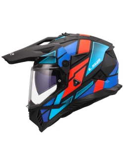 Kask adventure LS2 MX702 Pioneer II Block czarno-niebiesko-czerwony