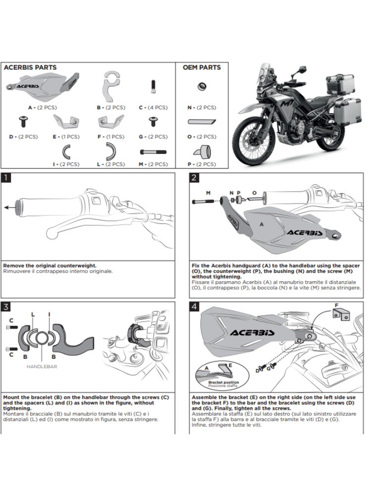 Handbary Acerbis X-Factory CF Moto 450 MT (24-) czarne