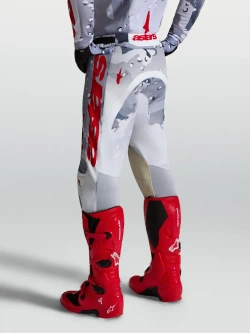 Spodnie cross Alpinestars MX Racer Air Lone biało-szaro-czerwone