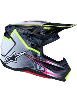 Kask enduro Alpinestars SM7 Blaster czarno-szary-fluo połysk