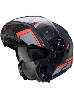 Kask szczękowy Caberg Levo X Elite czarno-szaro-czerwony