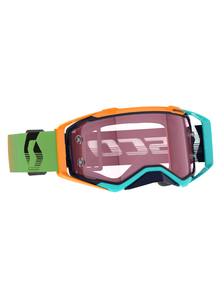 Gogle motocyklowe Scott Prospect Amplifier z różową szybą niebiesko-pomarańczowe