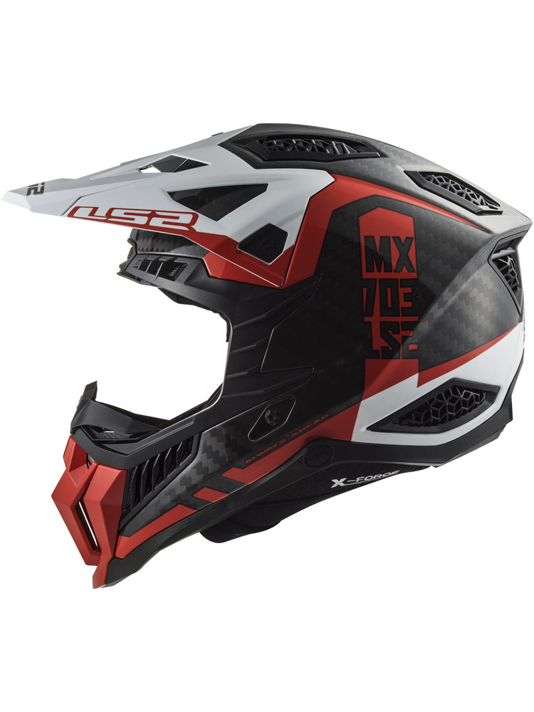Kask enduro LS2 MX703 X-Force Victory czarno-czerwono-biały