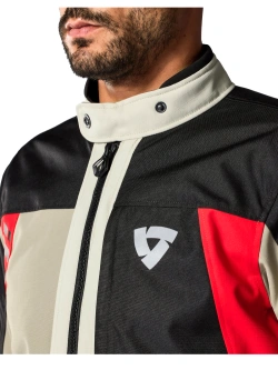 Kurtka motocyklowa tekstylna REV’IT! Convergent H2O brązowo-czerwona