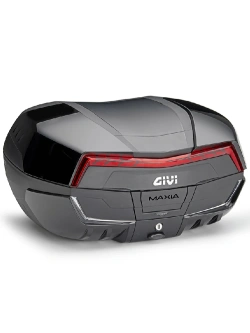 Kufer centralny Givi Monokey V58NNB2 Maxia 5 z dodatkowym ryglem wewnętrznym, czarny z czerwonymi odblaskami [pojemność: 58 litrów]