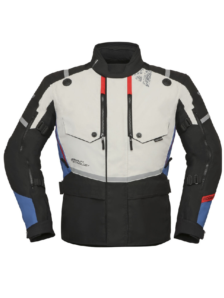 Kurtka motocyklowa tekstylna Modeka Trohn szaro-niebieska