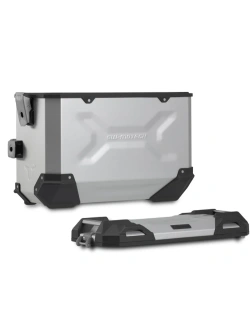 Zestaw: kufry boczne TRAX ADV + stelaże PRO SW-Motech Yamaha Tracer 7/ GT (RM55, RM56) (25-) srebrne [poj.: 2 x 45 L]