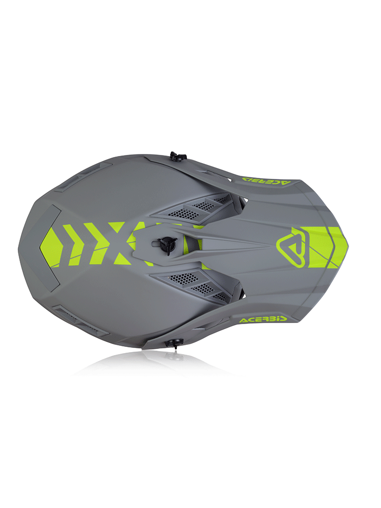 Kask enduro Acerbis Steel Carbon szaro-żółty