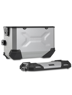 Zestaw: kufry boczne TRAX ADV + stelaże PRO Sw-Motech Honda NC750X/XD (20-) (pojemność: 2 x 37 L) srebrne
