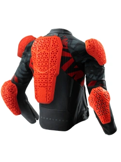 Kurtka motocyklowa skórzana Rebelhorn Vandal 2 czarno-szaro-czerwona