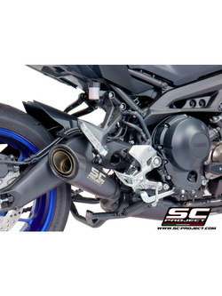 Pełny układ wydechowy 3-1, SC-Project S1 Black Titanium + Carbon, Czarny kolektor - Yamaha Tracer 900 / GT [17-20]