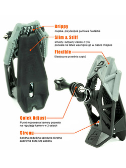 Uchwyt do kamery Go Pro, DJI Osmo Action Dango Design Gripper Mount czerwony